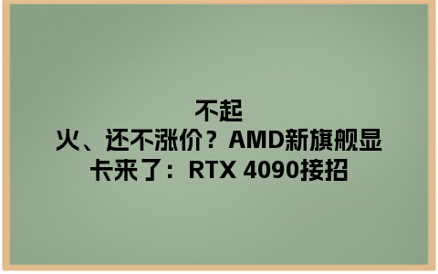 不起火、还不涨价？AMD新旗舰显卡来了：RTX 4090接招