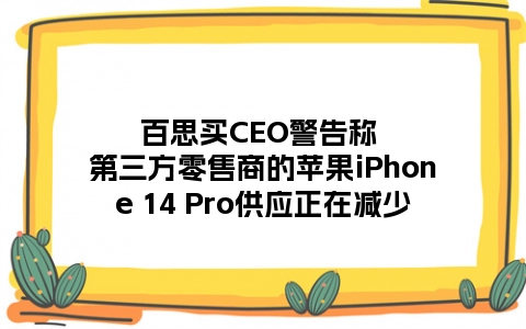 百思买CEO警告称 第三方零售商的苹果iPhone 14 Pro供应正在减少