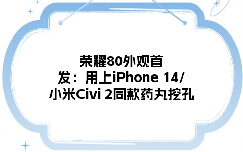 荣耀80外观首发：用上iPhone 14/小米Civi 2同款药丸挖孔