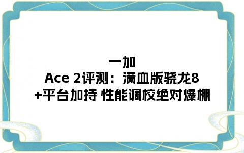 一加Ace 2评测：满血版骁龙8+平台加持 性能调校绝对爆棚