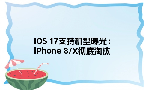 iOS 17支持机型曝光：iPhone 8/X彻底淘汰