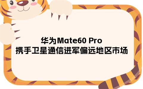 华为Mate60 Pro携手卫星通信进军偏远地区市场