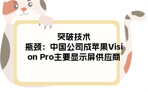 突破技术瓶颈：中国公司成苹果Vision Pro主要显示屏供应商