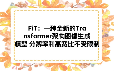 FiT：一种全新的Transformer架构图像生成模型 分辨率和高宽比不受限制