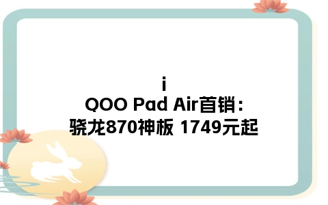 iQOO Pad Air首销：骁龙870神板 1749元起