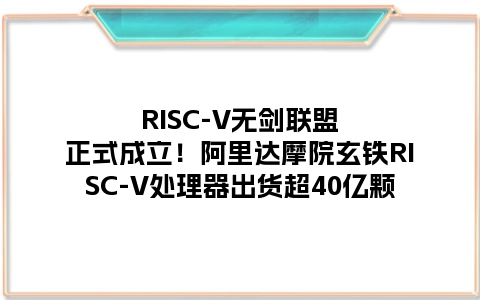RISC-V无剑联盟正式成立！阿里达摩院玄铁RISC-V处理器出货超40亿颗