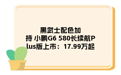 黑武士配色加持 小鹏G6 580长续航Plus版上市：17.99万起